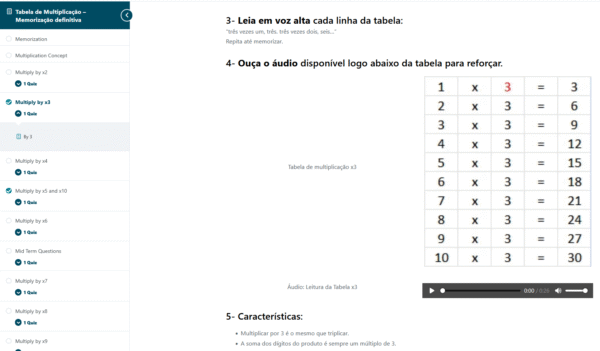 Curso de Memorização da Tabuada – de x1 até x10 (100 min) - Image 4