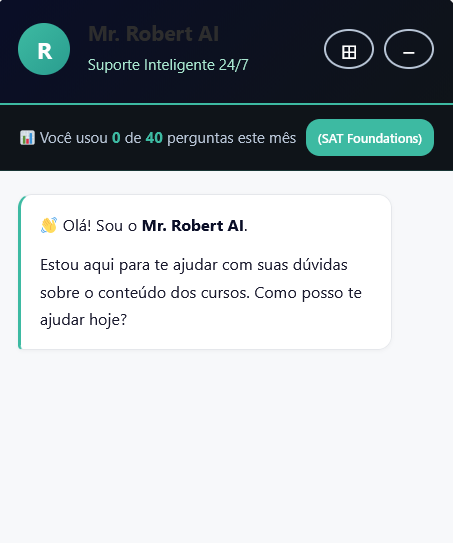 Interface do Mr. Robert AI.