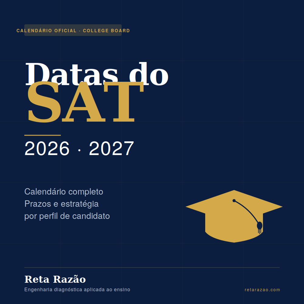 Calendário das datas oficiais do SAT 2026 e 2027 do College Board